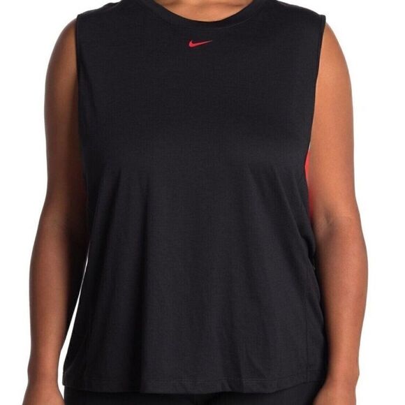 Nike Training Sleeveless Tank Dri-Fit Colorblock - Black- Plus Size 2X - Picture 1 of 5